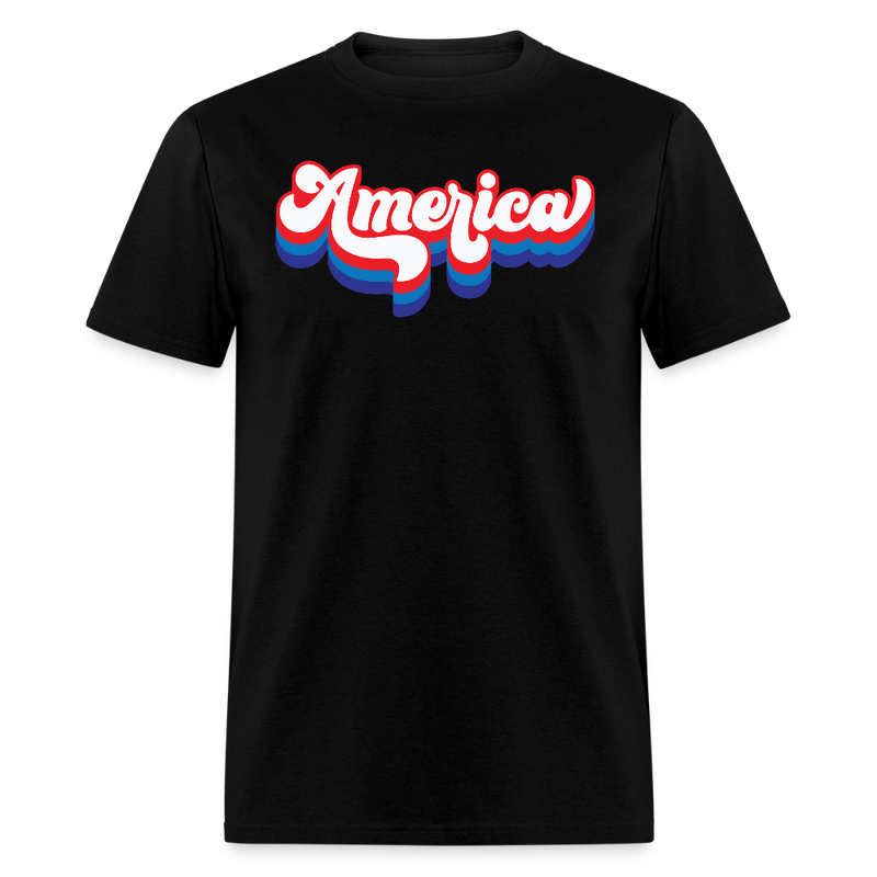 Retro America Patriotic T Shirt - black