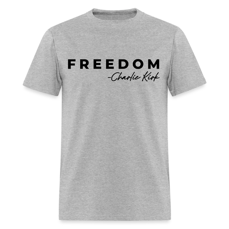 Freedom Charlie Kirk T Shirt - 3 - heather gray