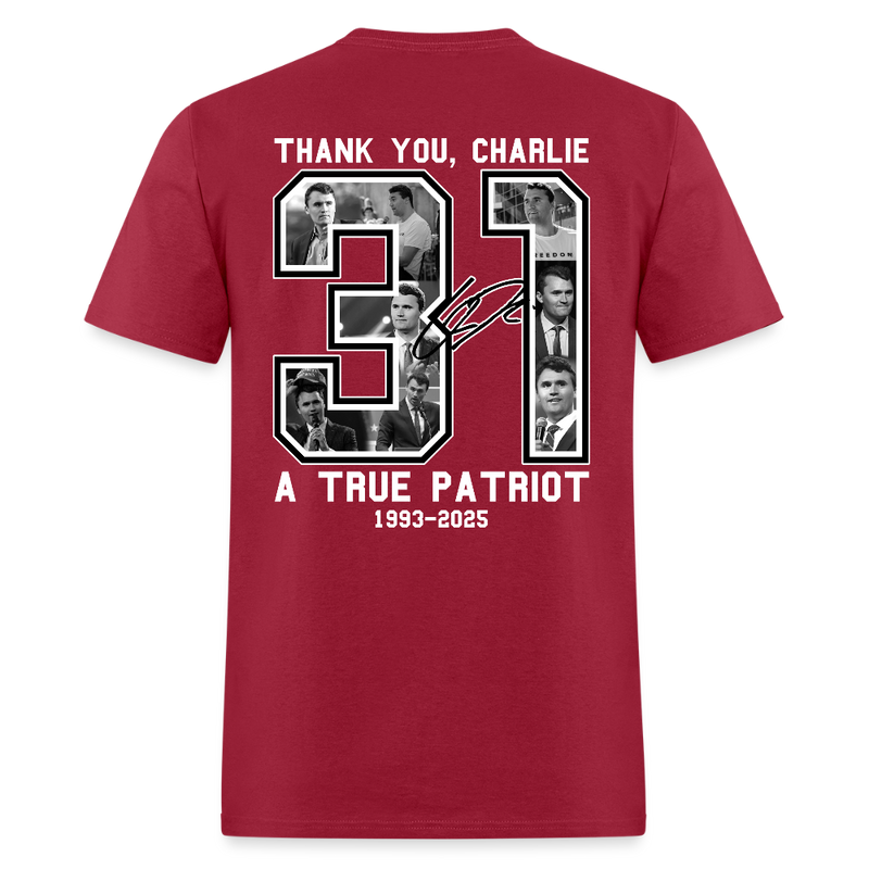 Freedom Thank You Charlie A True Patriot 31 T Shirt - 3 - dark red