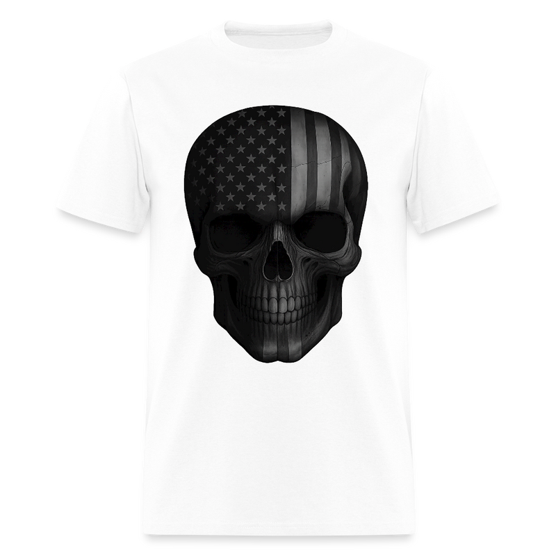 Patriotic Skull T Shirt - white