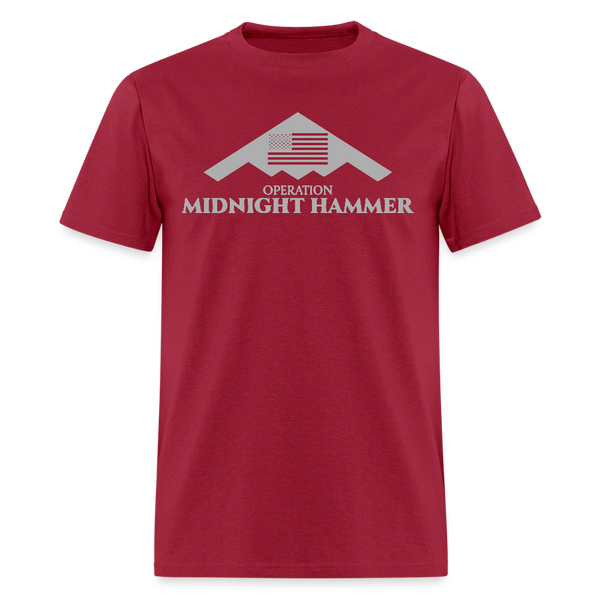 Operation Midnight Hammer US Flag T Shirt - dark red