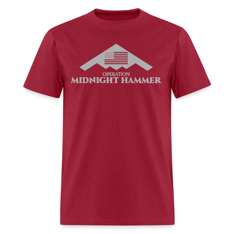 Operation Midnight Hammer US Flag T Shirt - dark red
