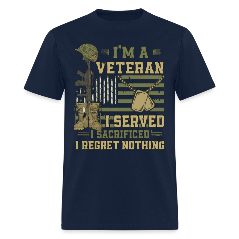I'm a Veteran I Regret Nothing T Shirt - navy