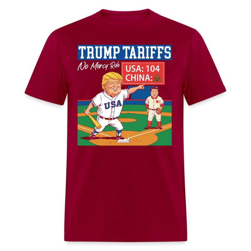 Trump Tariffs No Mercy Rule T Shirt - dark red