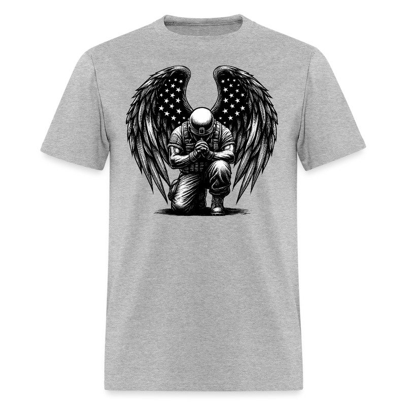 Veteran and Wings T Shirt - heather gray