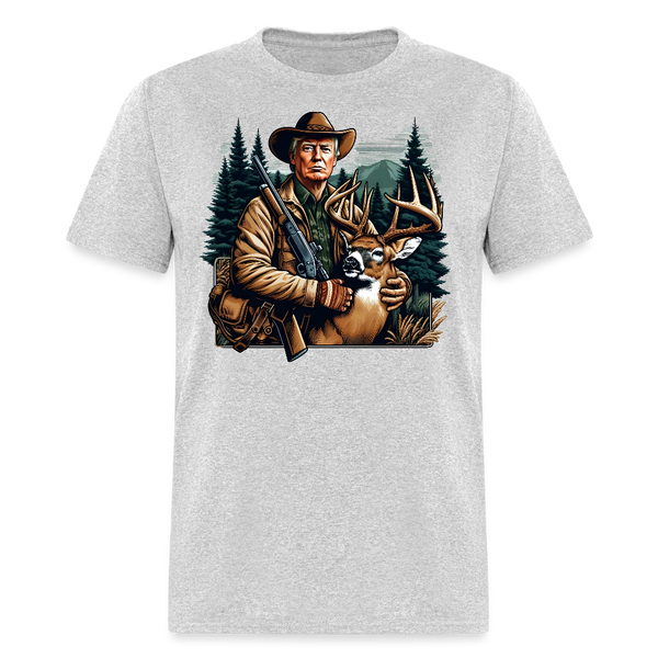 Deer Hunting Trump T Shirt - heather gray