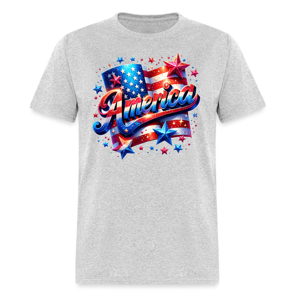 America 4th Of July T Shirt - heather gray