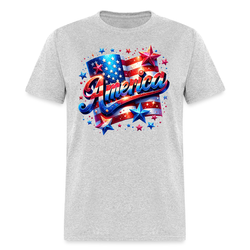 America 4th Of July T Shirt - heather gray