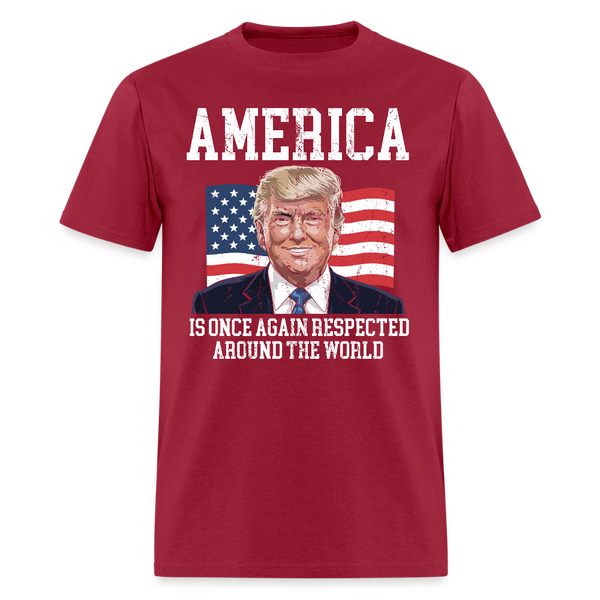 America Is Once Again Respected T Shirt - dark red