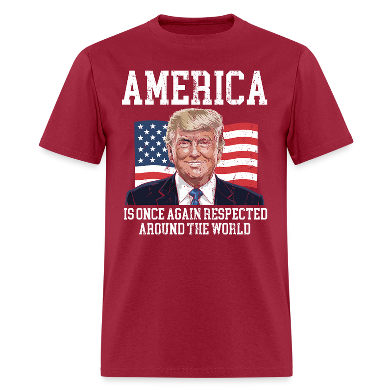 America Is Once Again Respected T Shirt - dark red
