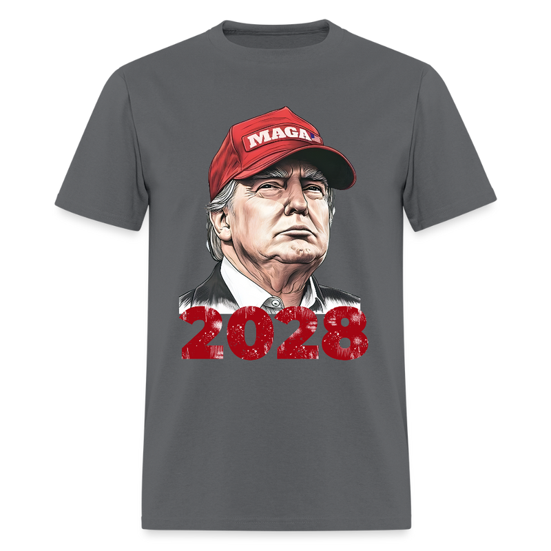 MAGA President Trump 2028 T Shirt - charcoal