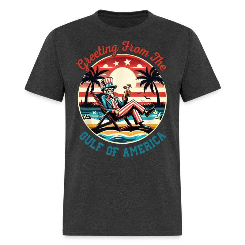 Greeting From The Gulf Of America T Shirt - heather black