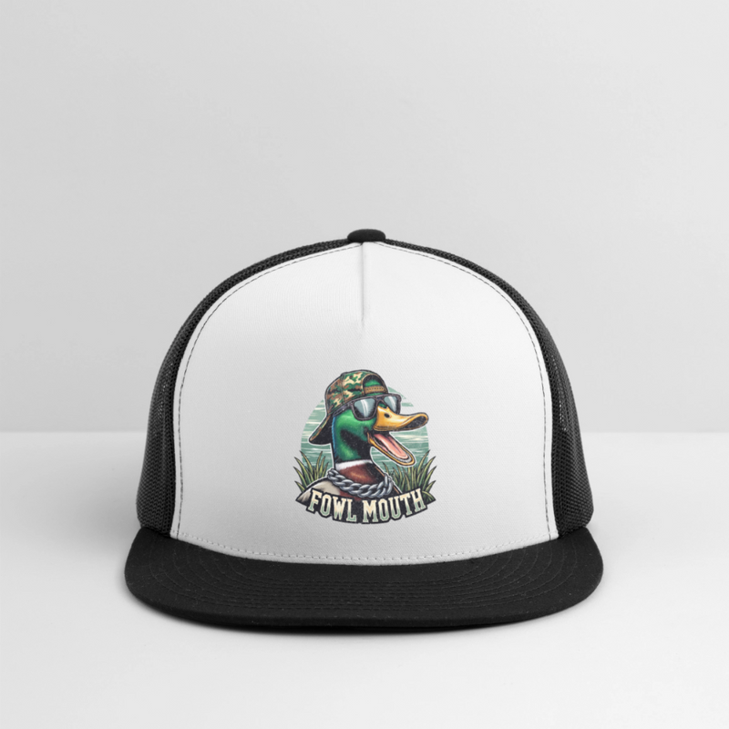 Fowl Mouth Trucker Hat - white/black