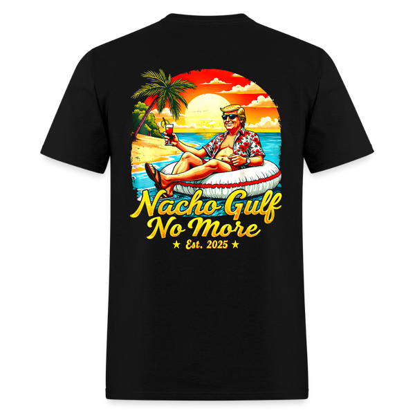 Gulf Of America Est. 2025 Nacho Gulf No More Trump Double Sided T Shirt - black