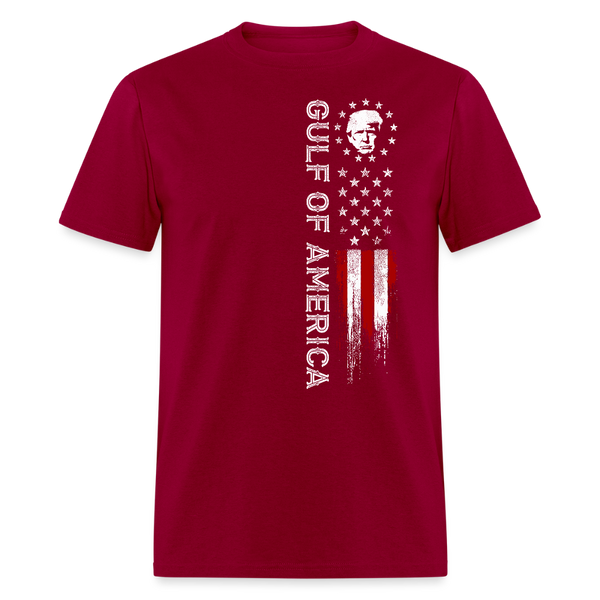 Gulf Of America Trump US Flag T Shirt - dark red