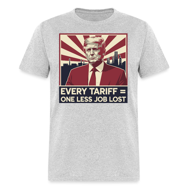 Every Tariff = One Less Job Lost T Shirt - heather gray