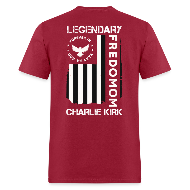 Forever In Our Heart US Flag RIP Charlie Kirk T Shirt - dark red