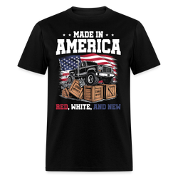 Made in America Red White and New T Shirt - black