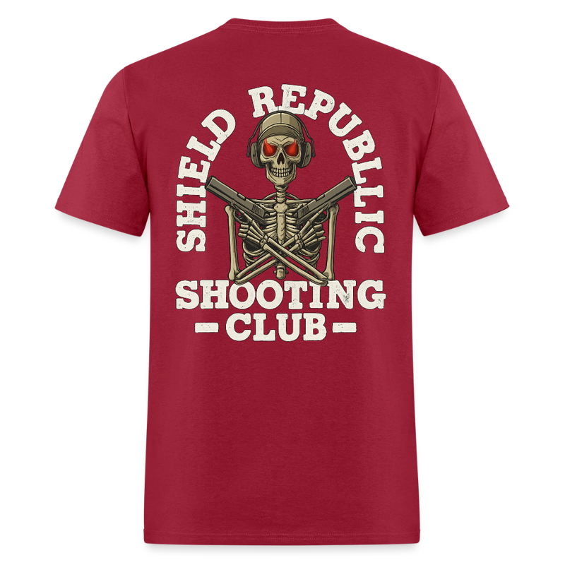 Shield Republic Shooting Club T Shirt - dark red