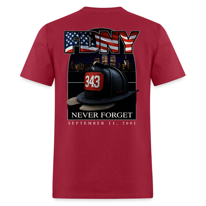 FDNY Never Forget September 11, 2021 T Shirt - dark red