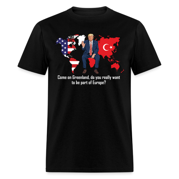 Come On Greenland Anti Europe T Shirt - black