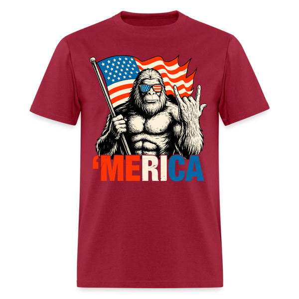 Bigfoot 'Merica T Shirt - dark red