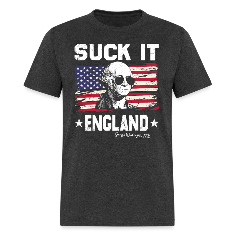 Suck It England George T Shirt - heather black