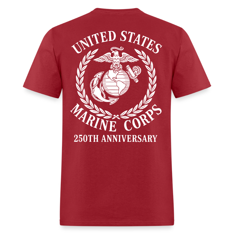 United States Marine Corps 250th Anniversary T Shirt - dark red