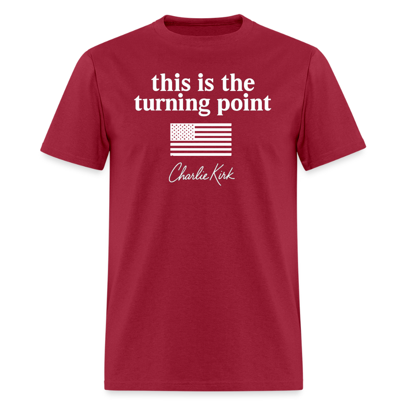 This is the Turning Point T Shirt - dark red