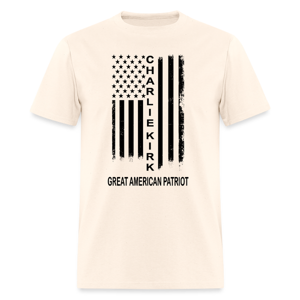 Charlie Kirk Great American Patriot T Shirt - natural