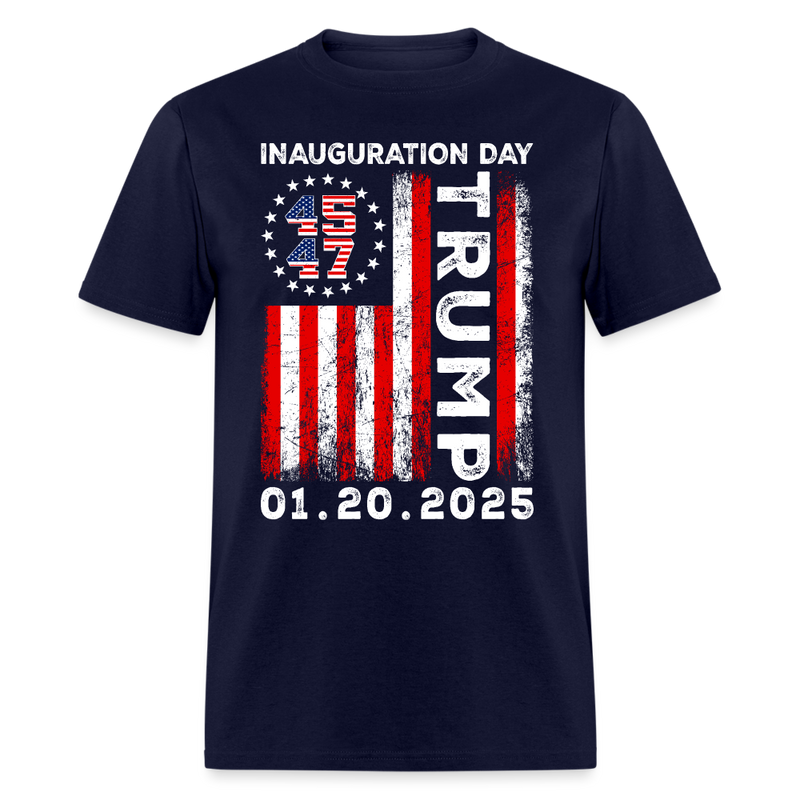 Donald Trump Inauguration Day 2025 US Flag T Shirt - navy