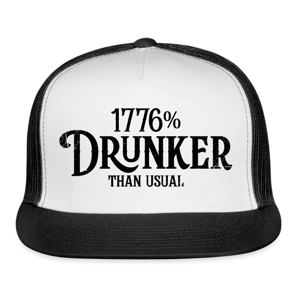 1776% Drunker Thank Usual Trucker Hat - white/black