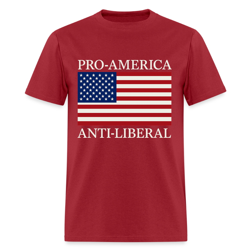 Pro American Anti Liberal T Shirt - dark red