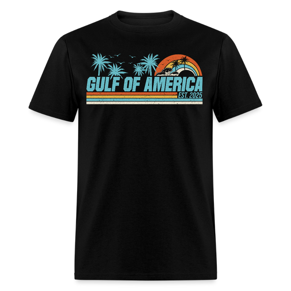 Retro Gulf Of America 2025 Beach T Shirt - black