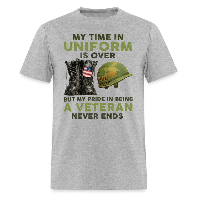 My Time in Uniform is Over Veteran T Shirt - 2 - heather gray