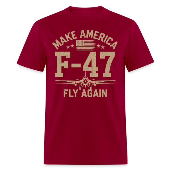 F-47 Jet Make American Fly Again T Shirt - dark red