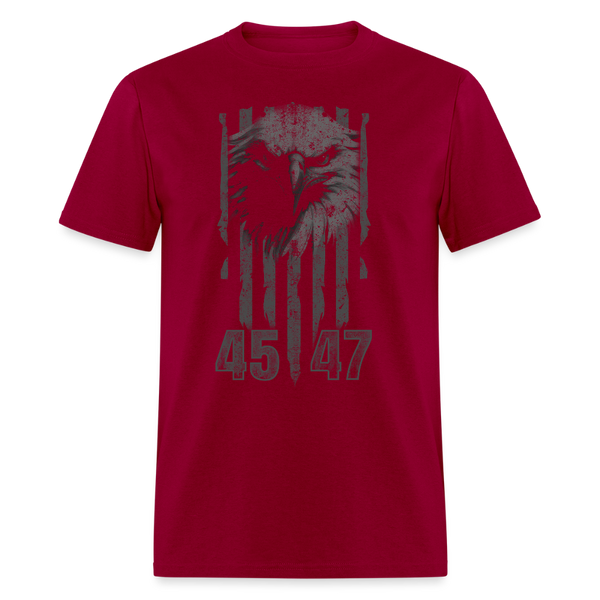 45 47 Patriotic Eagle US Flag T Shirt - dark red