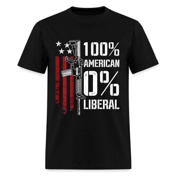 100% American 0% Liberal 2nd Amendment T Shirt - black