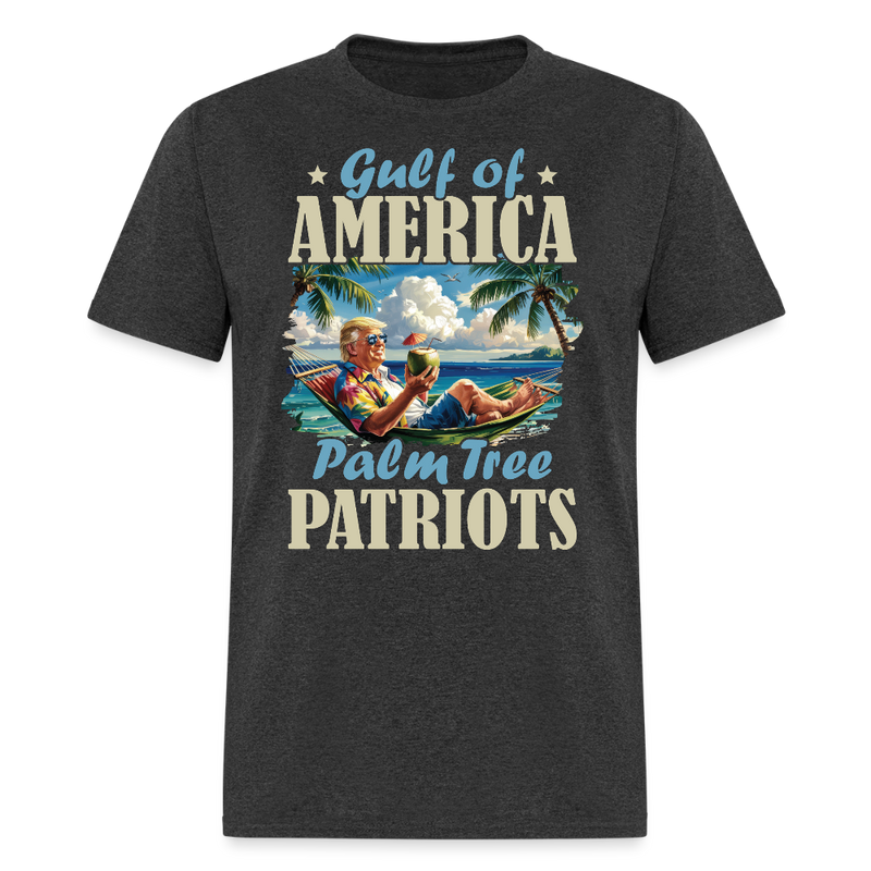 Gulf of America Palm Tree Patriots T Shirt - heather black