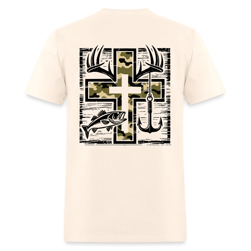 Camouflage Cross Fishing T Shirt - natural