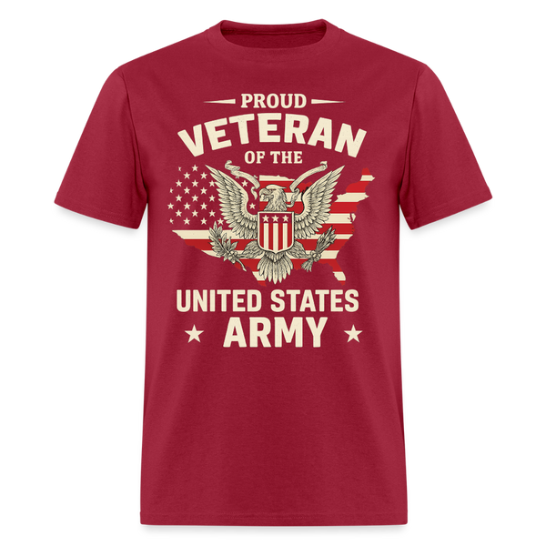 Proud Veteran of The United States Army T Shirt - dark red