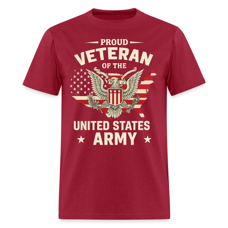 Proud Veteran of The United States Army T Shirt - dark red