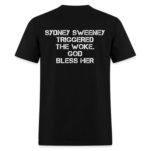 Sydney Sweeney Triggered The Woke T Shirt - black