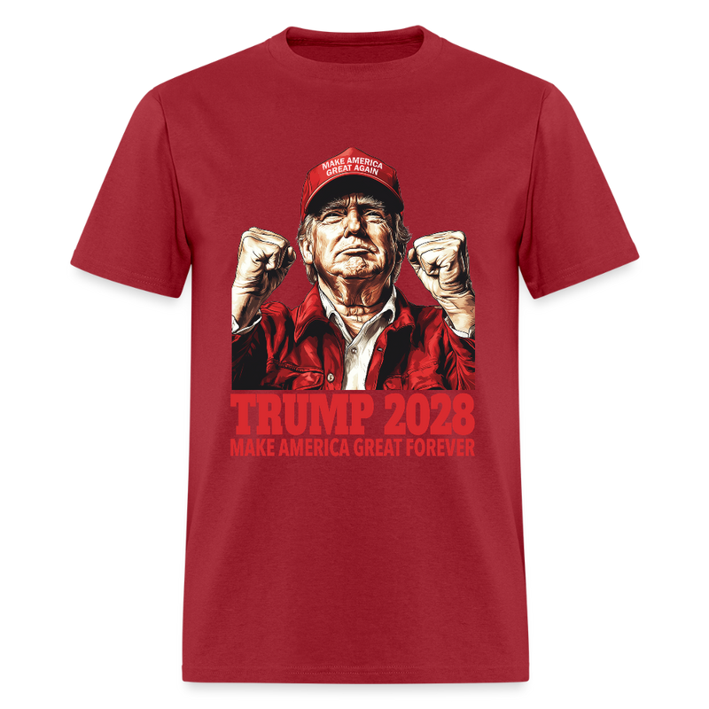 Trump 2028 Make America Great Forever T Shirt - dark red