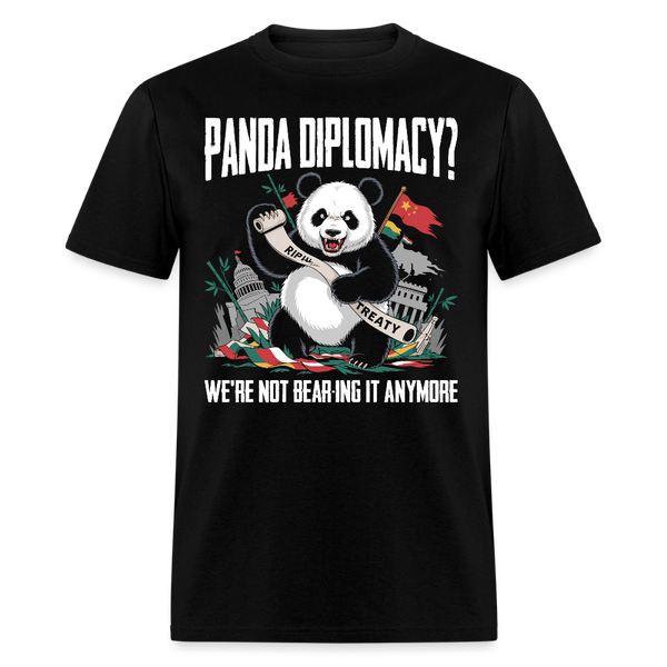 Panda Diplomacy We're Not Bear-ing It Anymore T Shirt - black