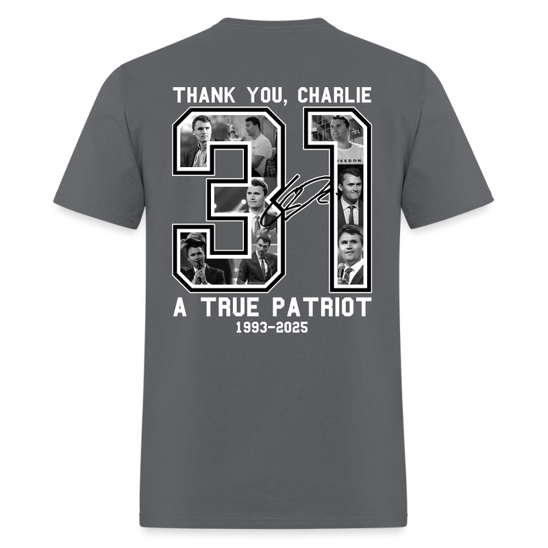 Freedom Thank You Charlie A True Patriot 31 T Shirt - 3 - charcoal