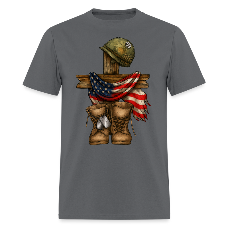 Hororing Veteran Forever T Shirt - charcoal