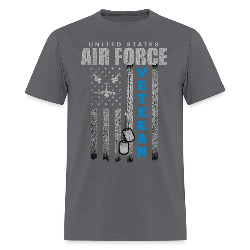 United States Air Foce Veteran T Shirt - charcoal