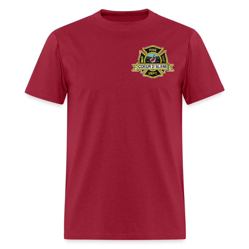 Fire Dept. Coeur D' Alene T Shirt - dark red