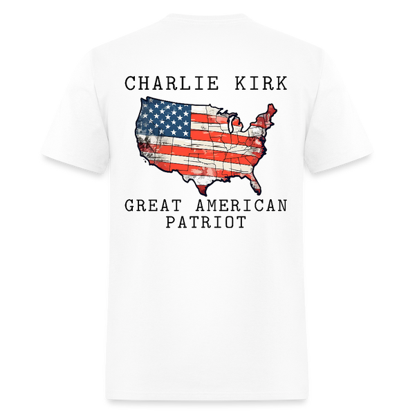 Charlie Kirk Great American Patriot T Shirt - white